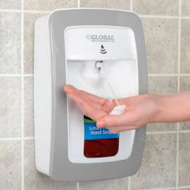 Global Industrial Automatic Dispenser for Foam Hand Soap/Sanitizer - White/Gray