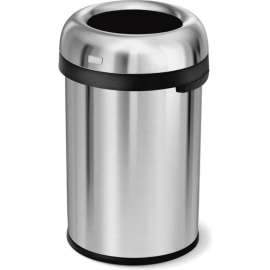 Simplehuman Stainless Steel Bullet Open Top Trash Can, 30 Gallon