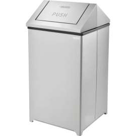 Global Industrial Stainless Steel Square Swing Top Trash Can, 40 Gallon