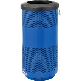 Global Industrial Perforated Steel Round Trash Can, 20 Gallon, Blue