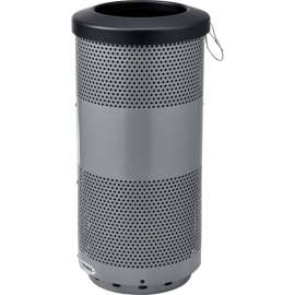 Global Industrial Perforated Steel Round Trash Can, 20 Gallon, Gray