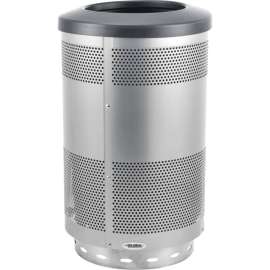 Global Industrial Perforated Stainless Steel Round Trash Can, 55 Gallon