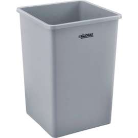 Global Industrial Square Plastic Trash Can, 35 Gallon, Gray