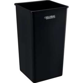 Global Industrial Square Plastic Trash Can, 55 Gallon, Black
