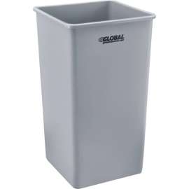 Global Industrial Square Plastic Trash Can, 55 Gallon, Gray