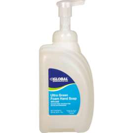 Global Industrial Ultra Green Foam Hand Soap Pump Bottle, Fragrance Free, 32 oz. Bottle-8/Case