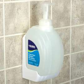 Global Industrial Wall Mount Bracket for Global 32 oz. Hand Soap/Sanitizer - White