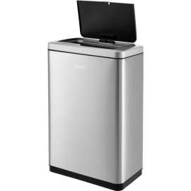 Global Industrial Rectangular Motion Sensor Trash Can, 12 Gallon, Brushed Stainless Steel