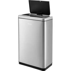 Global Industrial Rectangular Motion Sensor Trash Can, 21 Gallon, Brushed Stainless Steel