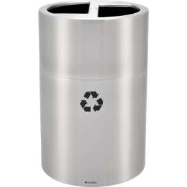 Global Industrial Round Multi-Stream Recycling Can, 45 Gallon Total, Satin Aluminum