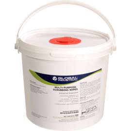 Global Industrial Multi-Purpose Scrubbing Wipes, 130 Wipes/Bucket, 4 Buckets/Case
