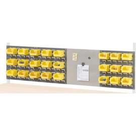 Global Industrial (1)18" & (1) 36" Louver & (1)18" Steel Panel w/24 Yellow Bins For 72" Bench