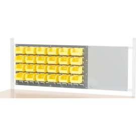 Global Industrial (1)36" Louver & (1)18" Steel Panel Kit with 24 Yellow Bins For 60" Bench, GY