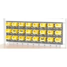 Global Industrial (1)18" Louver & (1)36" Louver Panel Kit with 24 Yellow Bins For 60" Bench GY