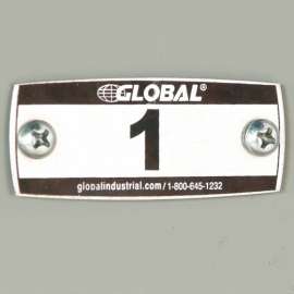 Global Industrial 652095A Locker Number Plate Kit w/ Rivet Gun, Numbered 1-100, Pack of 100