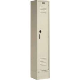 Global Industrial Paramount 1-Tier 1 Door Locker, 12"Wx12"Dx72"H, Tan, Assembled