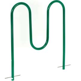 Global Industrial Wave Bike Rack, 5-Bike Capacity, Below Ground Mount, Green