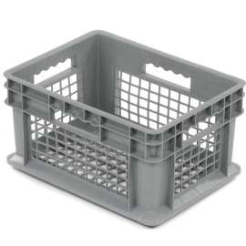 Global Industrial Mesh Straight Wall Container, 15-3/4"Lx11-3/4"Wx8-1/4"H, Gray