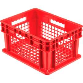 Global Industrial Mesh Straight Wall Container, 15-3/4"Lx11-3/4"Wx8-1/4"H, Red