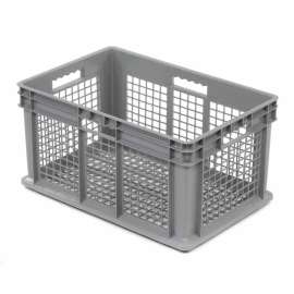 Global Industrial Mesh Straight Wall Container, 23-3/4"Lx15-3/4"Wx12-1/4"H, Gray