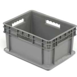 Global Industrial Solid Straight Wall Container, 15-3/4"Lx11-3/4"Wx8-1/4"H, Gray