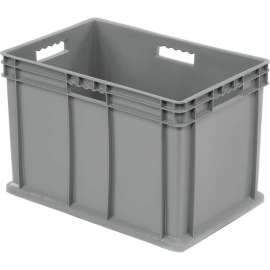 Global Industrial Solid Straight Wall Container, 23-3/4"Lx15-3/4"Wx16-1/8"H, Gray