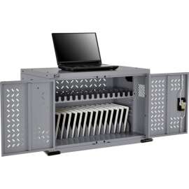 16-Device Charging Cabinet For Chromebooks & Tablets, Gray, Unassembled