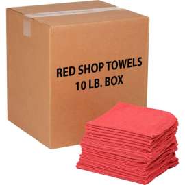 Global Industrial 100 Cotton Red Shop Towels, 10 Lb.Box