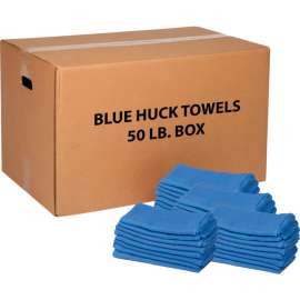 Global Industrial 100 Cotton Blue Huck Towels, 50 Lb. Box