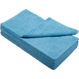 Global Industrial 300 GSM Microfiber Cleaning Cloths, 16" x 16", Blue, 12 Cloths/Pack