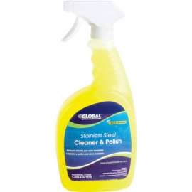 Global Industrial Stainless Steel Cleaner & Polish, 32 oz. Trigger Spray Bottle, 6/Case