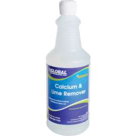 Global Industrial Calcium and Lime Remover, 1 Quart Bottle, 6/Case