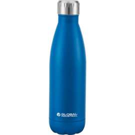 Global Industrial Double Wall Stainless Water Bottle, Blue, 17 Oz.