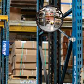 Global Industrial Round Glass Convex Mirror, Indoor, 12" Dia., 160° Viewing Angle