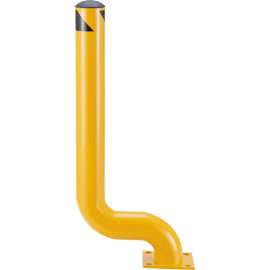 Global Industrial Offset Steel Bollard, 4-1/2" Dia. x 53"H, Yellow