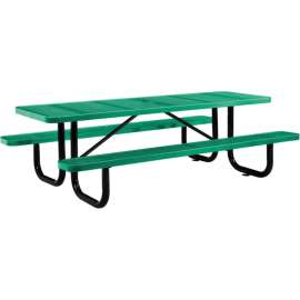Global Industrial 8' Rectangular Picnic Table, Perforated Metal, Green
