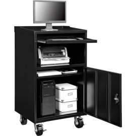 Global Industrial Mobile Computer Workstation, Black, Unassembled