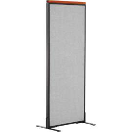 Interion Deluxe Freestanding Office Partition Panel, 24-1/4"W x 61-1/2"H, Gray