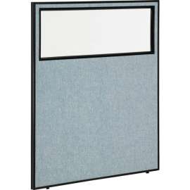 Interion Office Partition Panel with Partial Window, 48-1/4"W x 60"H, Blue