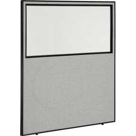 Office Partition Panel With Partial Window, 60-1/4"W x 96"H, Gray