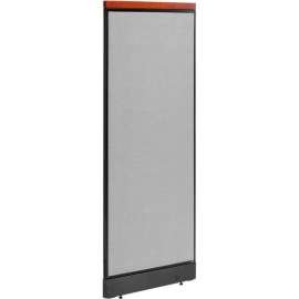 Interion Deluxe Non-Electric Office Partition Panel with Raceway, 24-1/4"W x 65-1/2"H, Gray