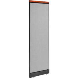 Interion Deluxe Non-Electric Office Partition Panel with Raceway, 24-1/4"W x 77-1/2"H, Gray
