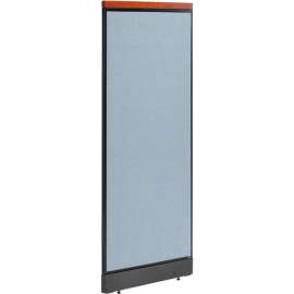 Interion Deluxe Office Partition Panel with Pass Thru Cable, 24-1/4"W x 65-1/2"H, Blue