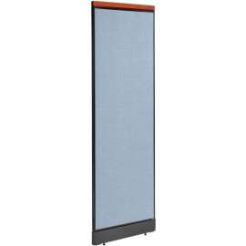 Interion Deluxe Office Partition Panel with Pass Thru Cable, 24-1/4"W x 77-1/2"H, Blue