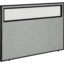 Interion Office Partition Panel With Partial Window, 60-1/4"W x 42"H, Gray