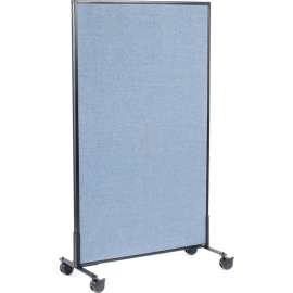 Interion Mobile Office Partition Panel, 36-1/4"W x 63"H, Blue