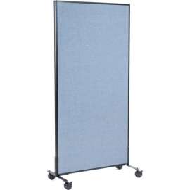Interion Mobile Office Partition Panel, 36-1/4"W x 75"H, Blue