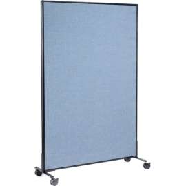 Interion Mobile Office Partition Panel, 48-1/4"W x 75"H, Blue