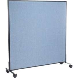 Interion Mobile Office Partition Panel, 60-1/4"W x 63"H, Blue