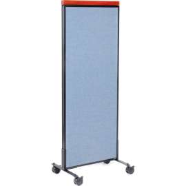 Interion Mobile Deluxe Office Partition Panel, 24-1/4"W x 64-1/2"H, Blue